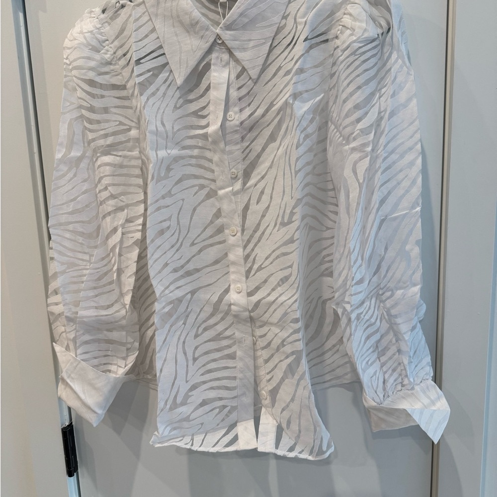 L'Academie White Zebra Pattern Men's Shirt